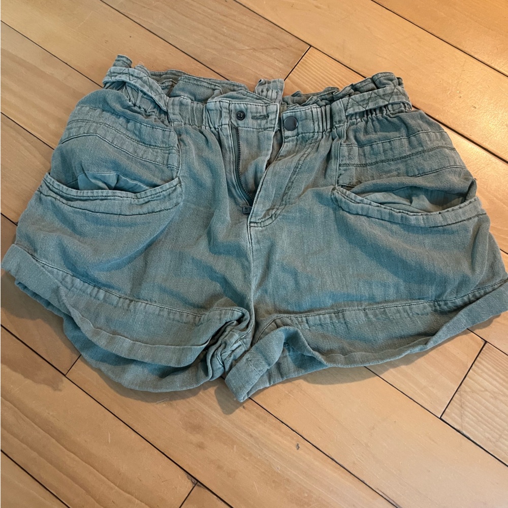 Free People Gray Cargo Shorts Relaxed Fit